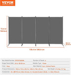 VEVOR Room Divider, 4 Panel Room Divider, Folding Privacy Screen and Portable - Image 7
