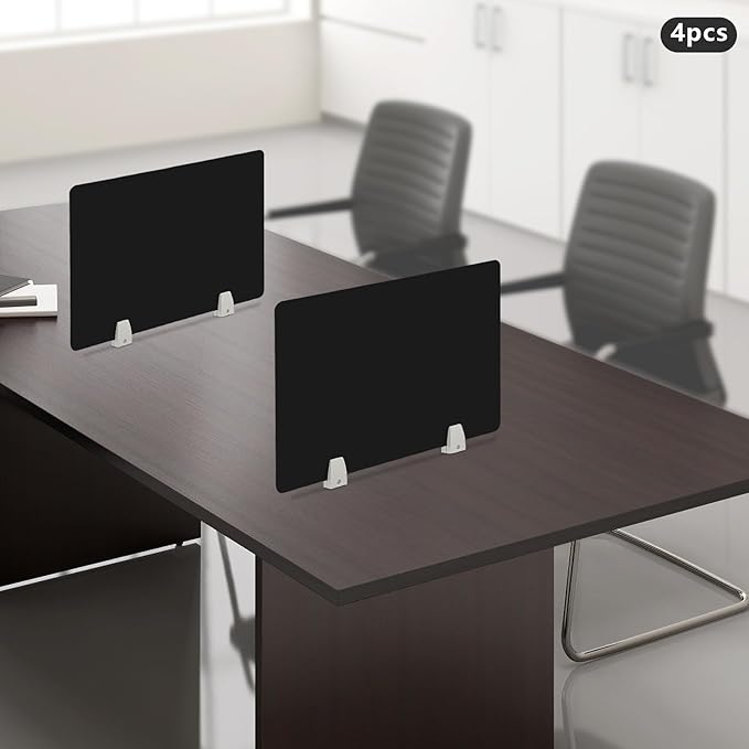 4 Pcs Desk Divider Privacy Panel, 23.6”L X15.8”W Frosted Acrylic Desk Privacy - Image 4