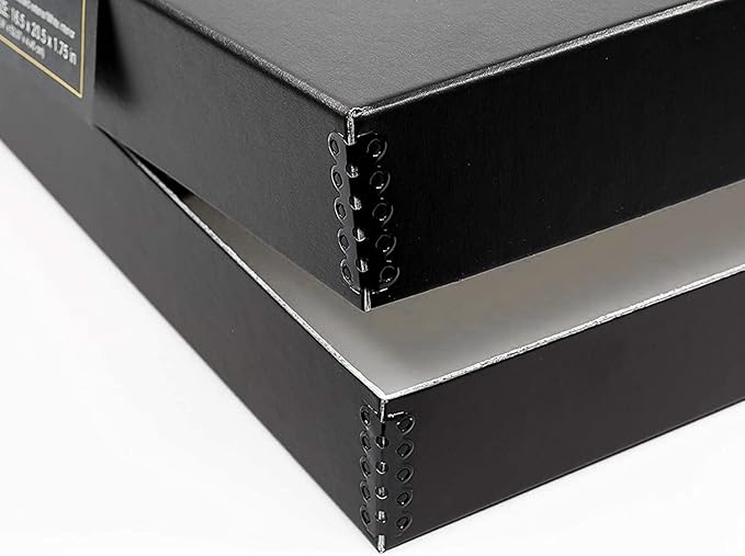Lineco 16x20 Black Clamshell Archival Folio Storage Box, 1.75" Deep. Acid-Free - Image 3