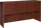 Lorell Hutch with Doors, 72 by 15 by 36-Inch, Mahogany