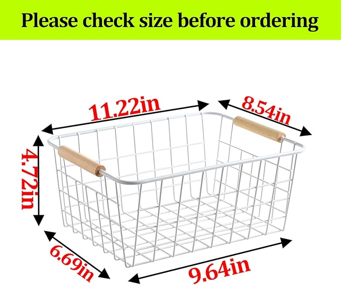HDYOUDO Metal White Wire Basket, Food Storage Organizer - Image 2