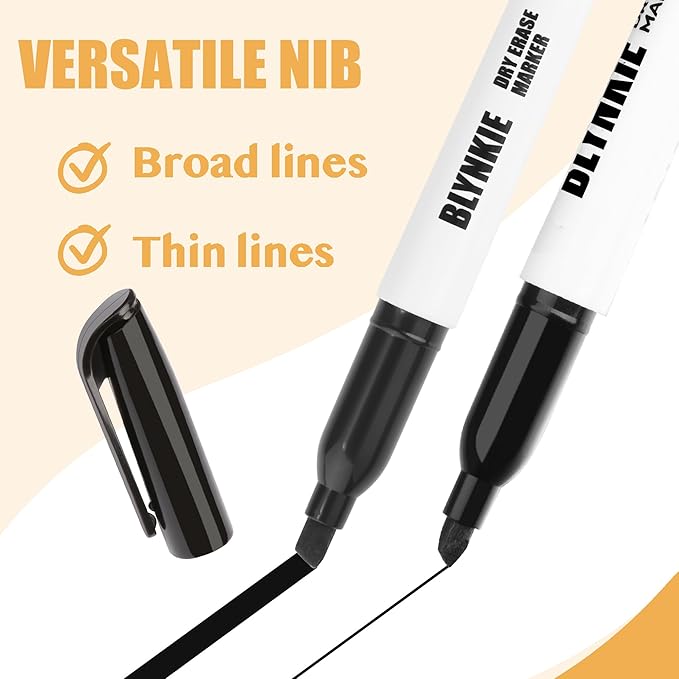 Blynkie Dry Erase Markers Bulk Pack of 102 Chisel Tip Black Whiteboard Markers - Image 6