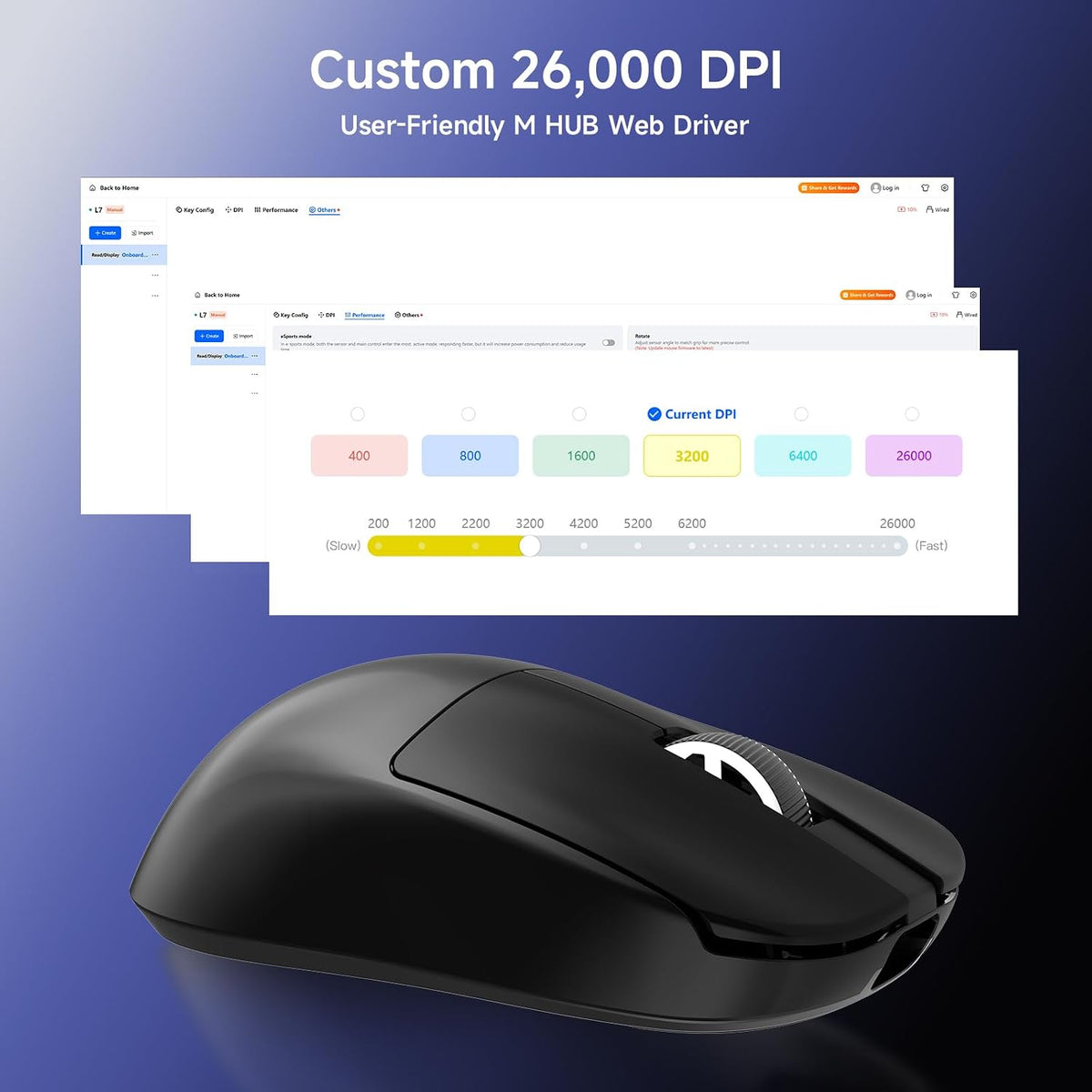MCHOSE L7 Pro Wireless Gaming Mouse Super Light 39g with 8K Receiver