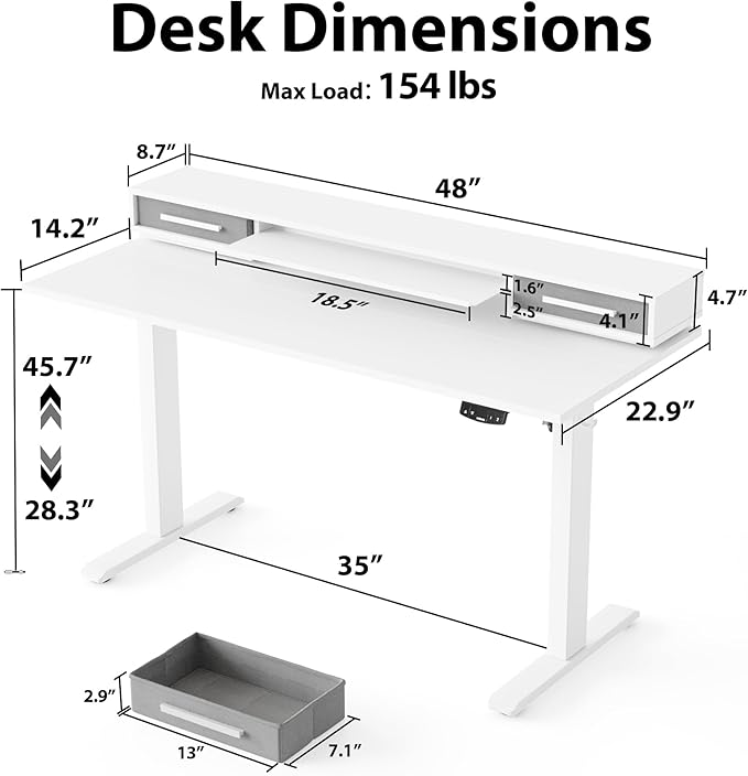 Agilestic 48 Inch Electric Standing Desk - Image 3