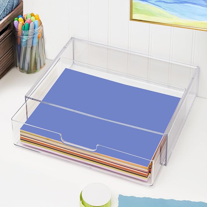 STORi STAX Plastic Stackable Organizer Drawer in Clear | 12.5-inches Wide | - Image 2
