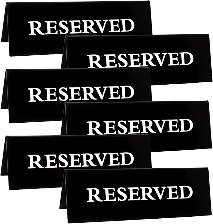 6 Pieces Plastic Reserved Table Sign by Gvhntk