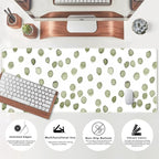 Cute Polka Dot Minimalist Green Keyboard Pad Simple & Atmospheric Desk Mat XL - Image 5