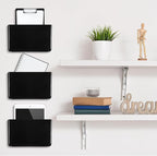 Tenceur 10 Pcs Single Pocket Wall Mount File Holder Black Plastic Wall Pocket - Image 4