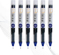REVAIS Blue Gel Pens Pack of 6 | 0.6mm Smooth Writing Rollerball Pen | Premium by REVAIS