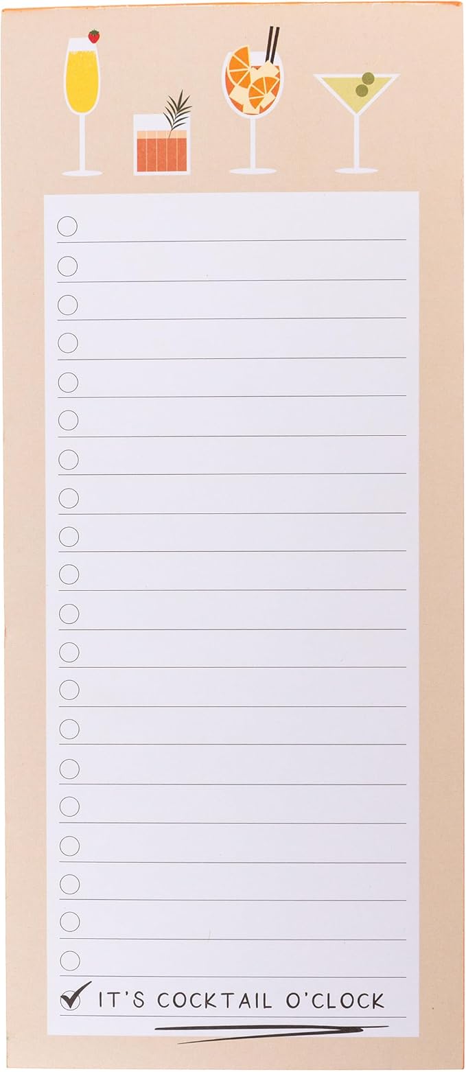Graphique Cocktail o’clock Magnetic Notepad, 100 Tear-Away Sheets by GraphiquedeFrance