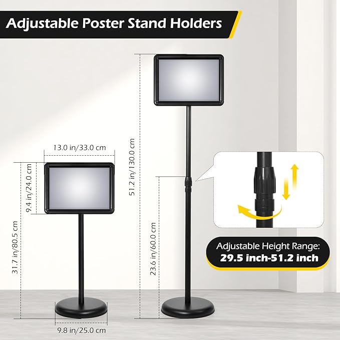 Dyna-Living Sign Stands for Display 8.5 x 11 Inch, 8 Packs Adjustable Sign - Image 2