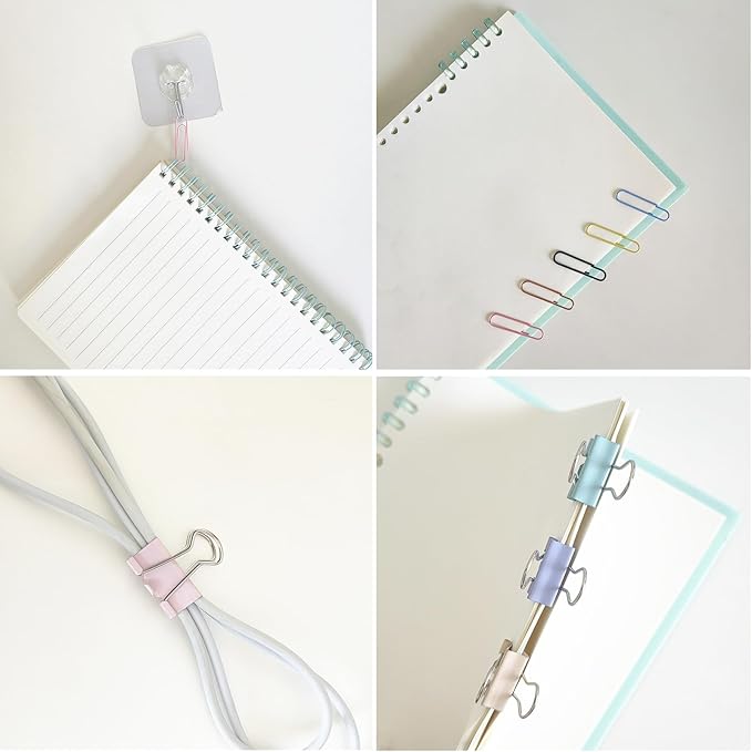 664 Pcs Paper Clips and Binder Clips Kit Assorted Sizes Colored Office Clips - Image 5