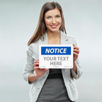 Custom OSHA Style Notice Sign 7" x 10" Plastic Sign, Customizable "Your Text - Image 2