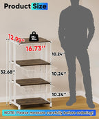 Ardier 4-Tier Wooden Media Stand, AV Media Stand Corner Shelf - Image 2