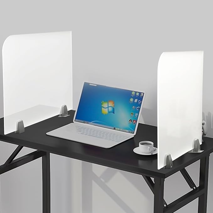 Desk Divider, Privacy Desk Screen, Frosted Acrylic Partitions - Image 4