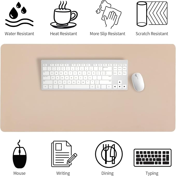Bloss Leather Desk Pad and Keyboard Wrist Rest, Large Mouse Pad + Keyboard - Image 4