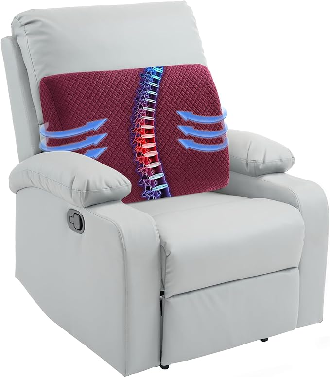 HOMBYS Lumbar Support Pillow for Recliner Chair, Memory Foam Back Support by HOMBYS