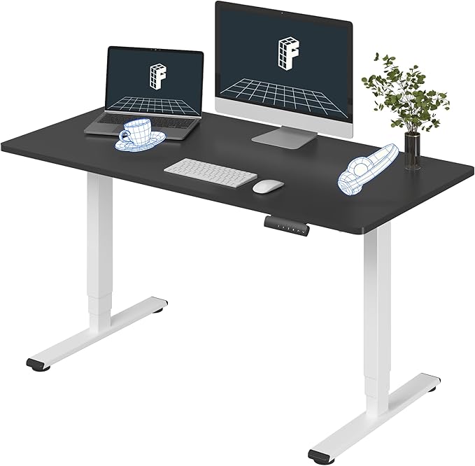 FLEXISPOT E6 3-Stage Dual Motor Electric Standing Desk 55 x 28 Sit Stand Up Desk by FlexiSpot