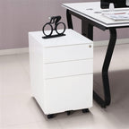 File Cabinet Three Drawers Side Pull Metal File Cabinet White Iron Chest of Drawers for Home Office Furniture 30 * 45 * 60Cm,