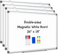 AMUSIGHT 4 Pack Double-Sided Magnetic Whiteboard, Aluminum Frame White Board by AMUSIGHT