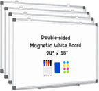 AMUSIGHT 4 Pack Double-Sided Magnetic Whiteboard, Aluminum Frame White Board by AMUSIGHT