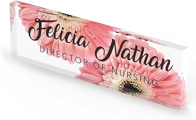 Artblox Personalized Office Desk Name Plate and Business Card Holder | Clear - Image 4