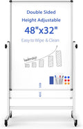 Rolling Whiteboard on Wheels, Double-Sided Magnetic Dry Erase Board by WOREEY