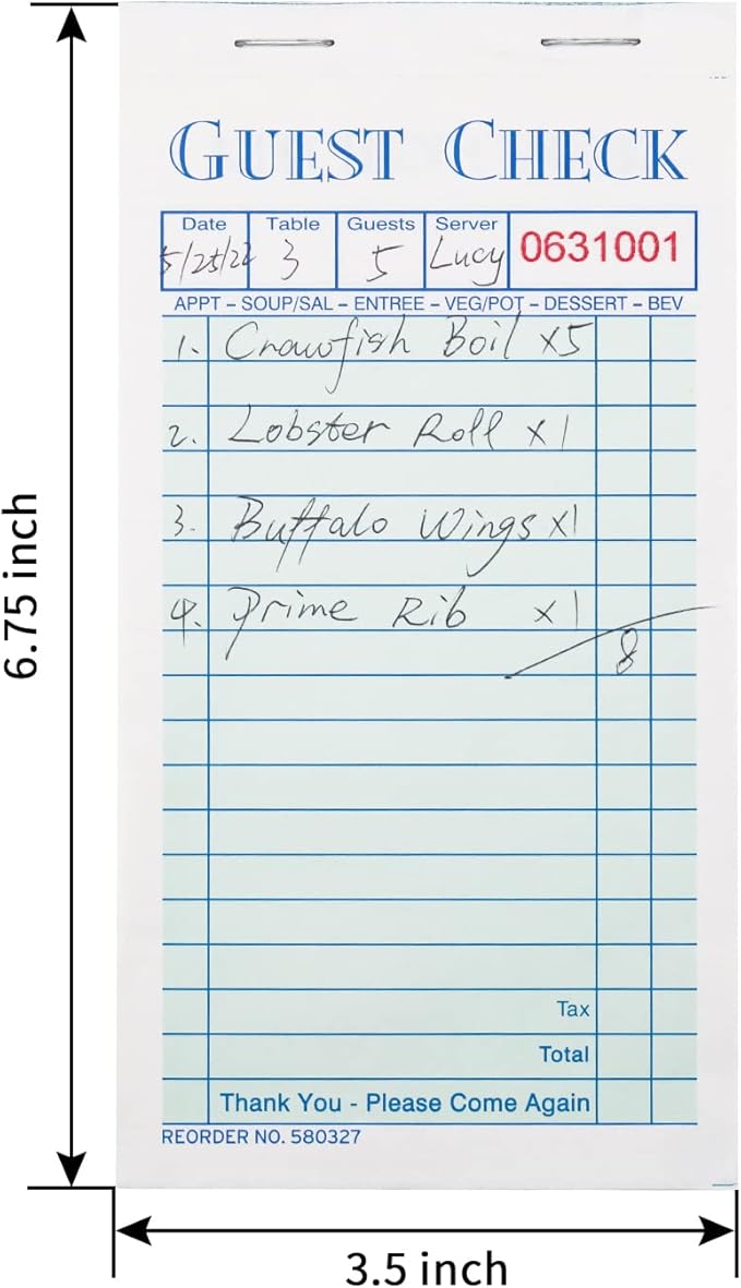 Guest Checks Server Note Pads 300 Sheets - Image 2