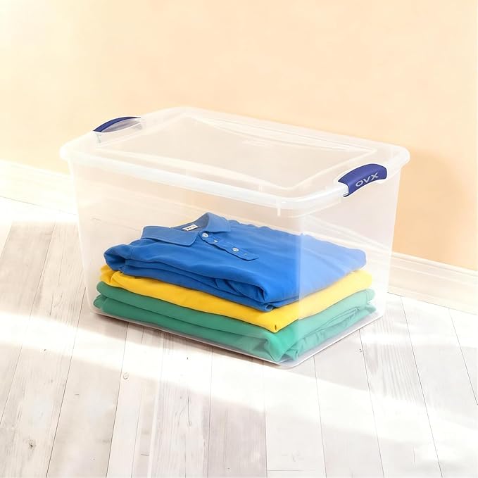 2 Pack 66 Quart Heavy-Large Clear Plastic Storage Bins - Image 7