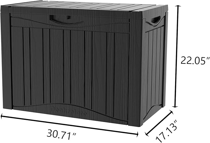 Yardgrace 50 Gallon Lockable Resin Outdoor Storage Box, Waterproof & Weather - Image 5