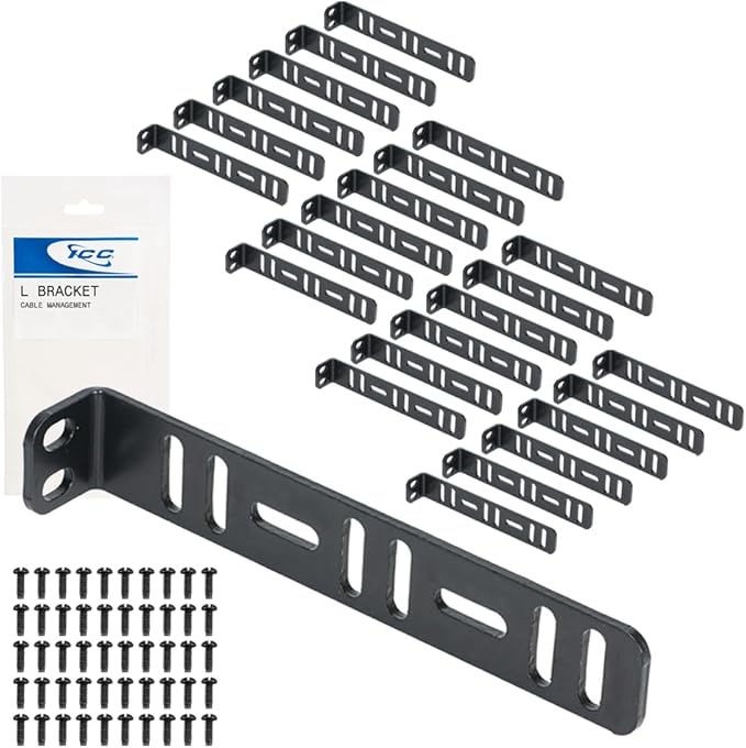 ICC 6” Metal L-Shaped Cable Management Bracket, Vertical/Horizontal, Rack or by ICC