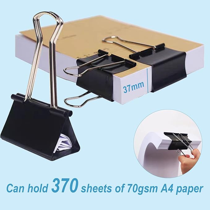 XIIFIIFII 3 Inch Extra Large Binder Clips, Heavy Duty Paper Clamps, Big Metal - Image 4