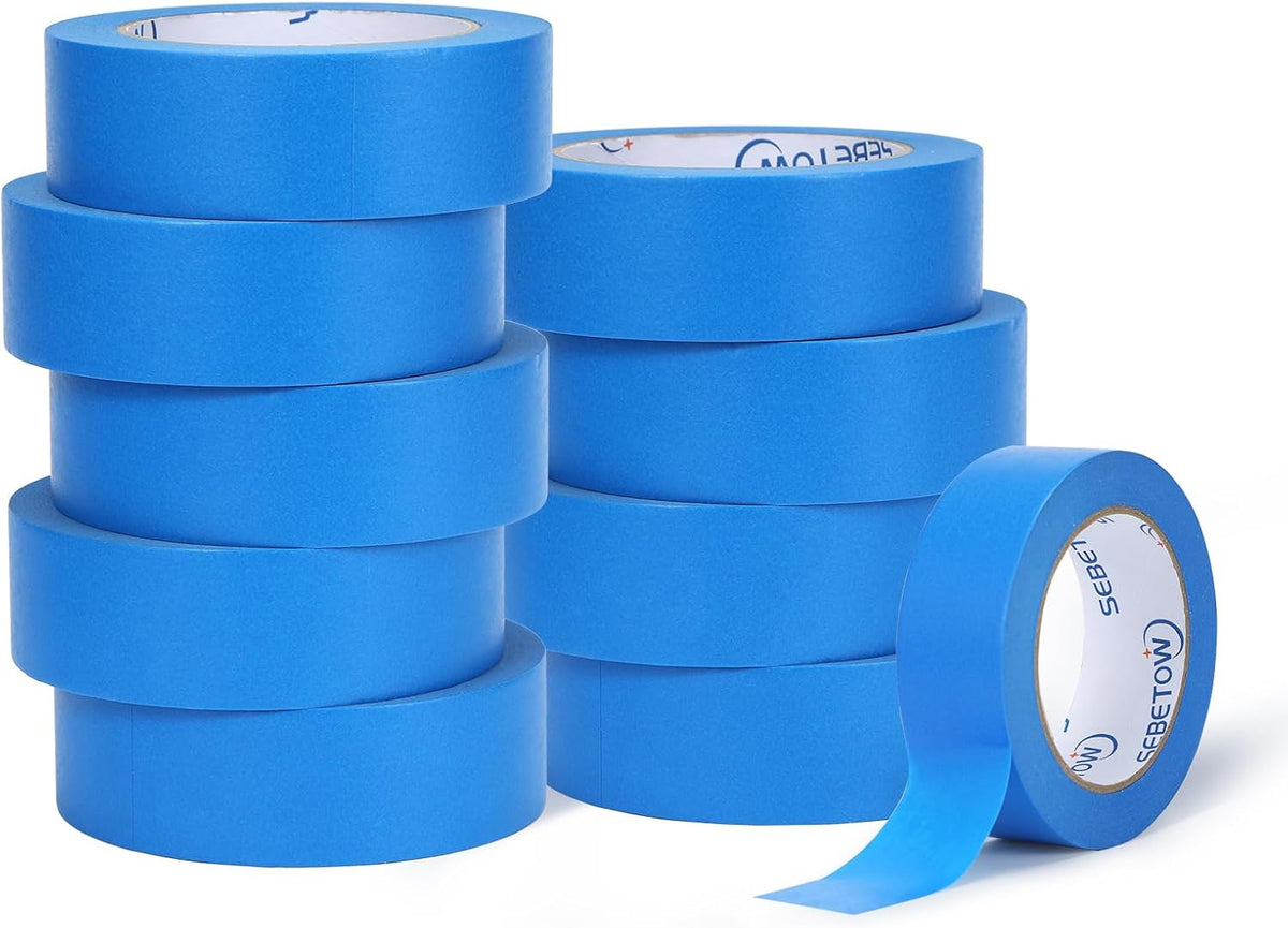 SEBETOW 10 Rolls Painters Tape 1.41 inch Bulk Painter Tape Blue Wide Roll