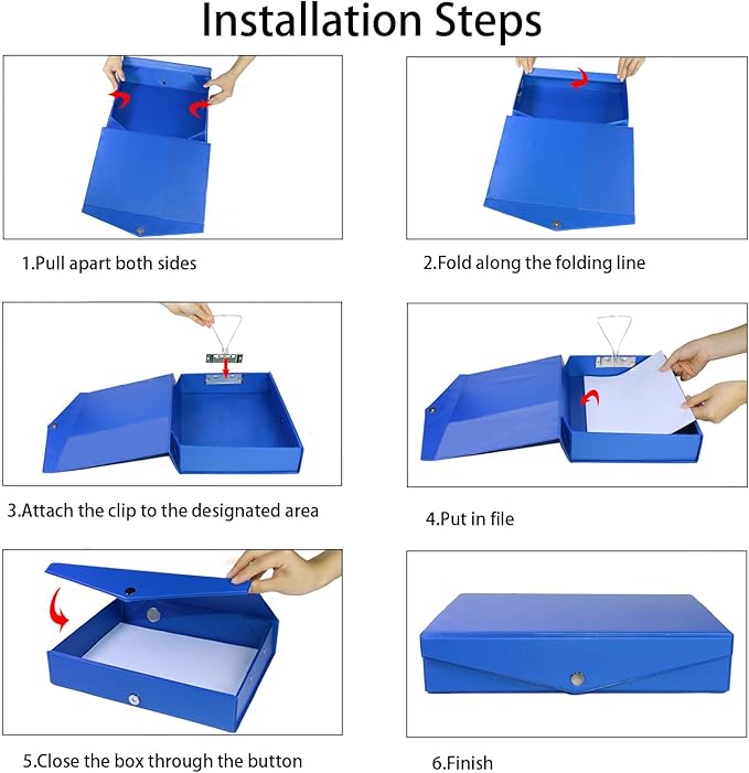 URbantin 6 Pack Foldable Plastic Box Files A4 - Image 2