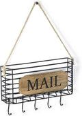 SRIWATANA Mail Organizer Wall Mount, Rustic Mail Holder Key Holder by SRIWATANA