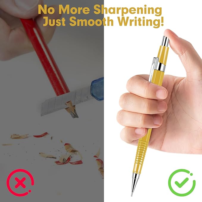feelake 8 PCS Metal Mechanical Pencil, Durable 0.9mm Drafting Pencil, Comes - Image 7