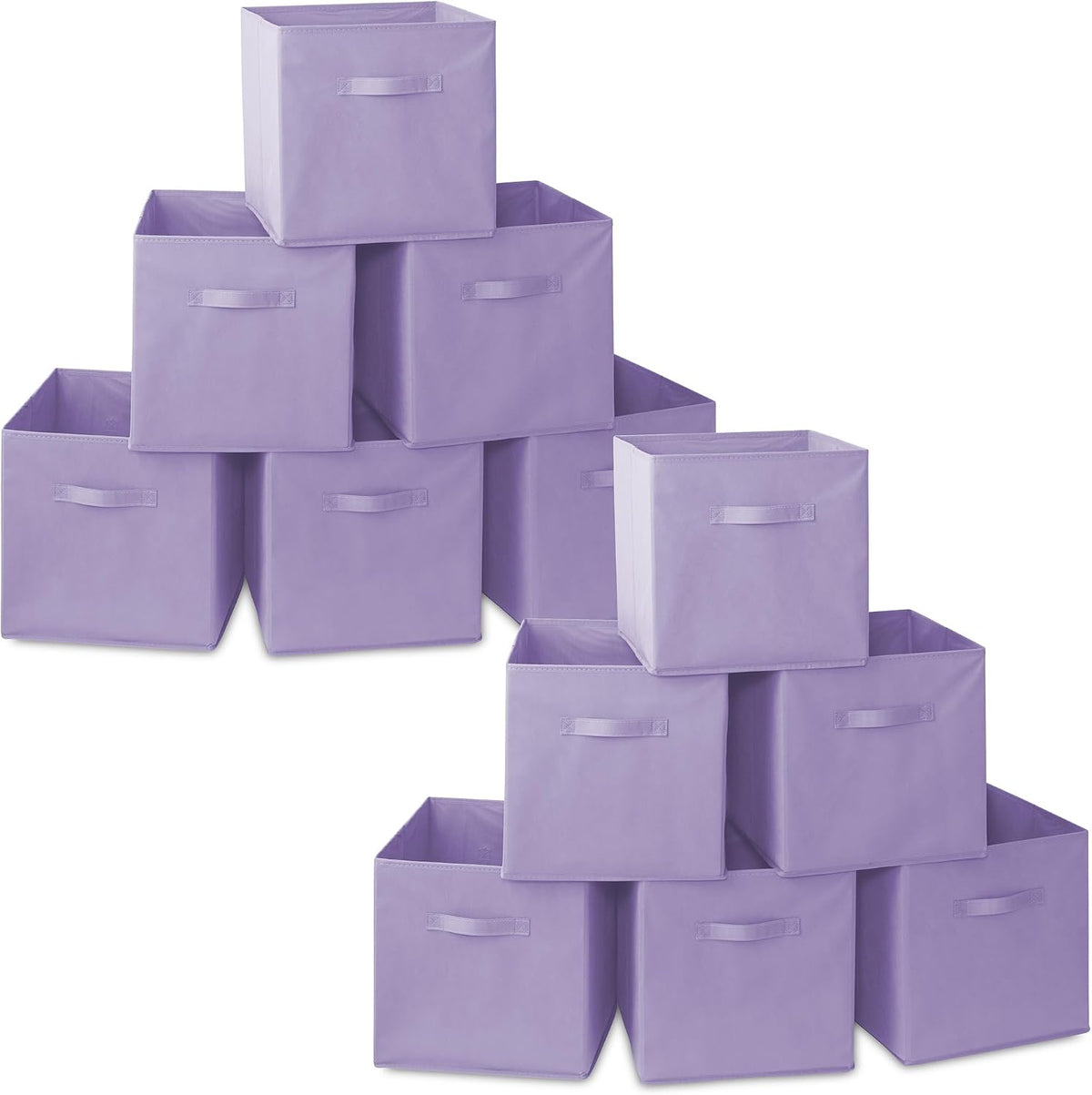 Casafield Set of 12 Collapsible Fabric Cube Storage Bins, Lavender - 13"...