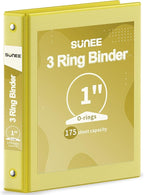SUNEE 3 Ring Binder 1 Inch 1 Pack by SUNEE