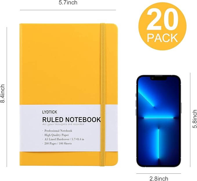 LYDTICK 20 Pack Journals for Writing College Ruled Notebooks Journal in Bulk - Image 2