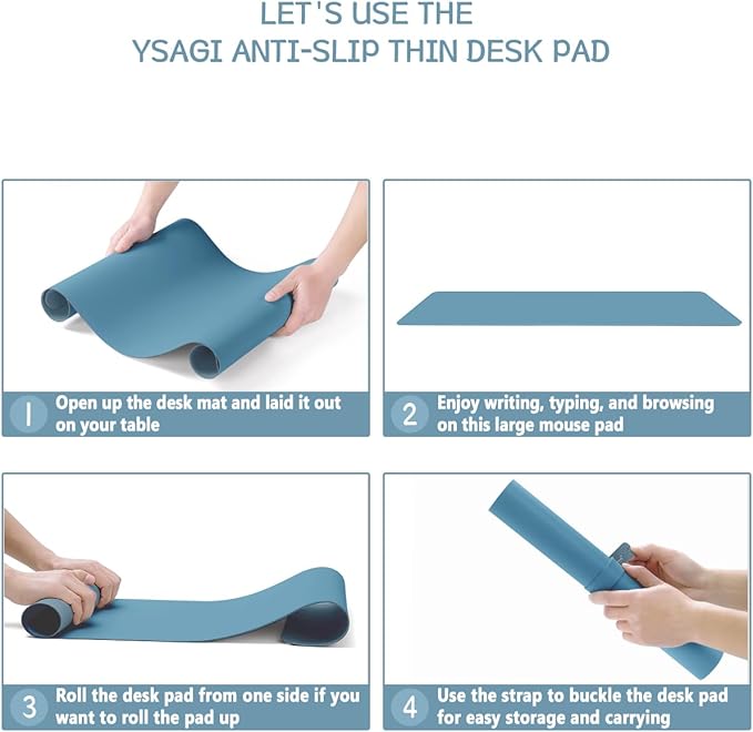 YSAGi Non-Slip Leather Desk Pad L Size, Waterproof Laptop Computer Desk - Image 6