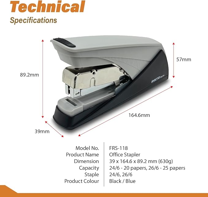 INOZTO Easy-Flat Stapler: Effortlessly Staple 20-25 Sheets - Image 7