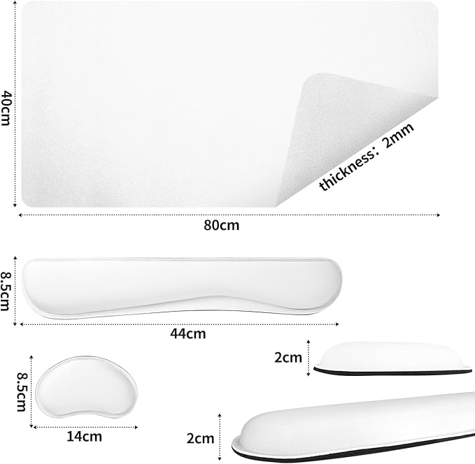 Bloss Leather Desk Pad and Keyboard Wrist Rest, Large Mouse Pad + Keyboard - Image 3