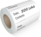 500pcs Food Labels,1 x 3 Inch Freezer Labels Removable for Food Containers, Mason Jar, Water/Oil/Tear Resistant,No Residue Food Storage Labels Perfect for Kitchen