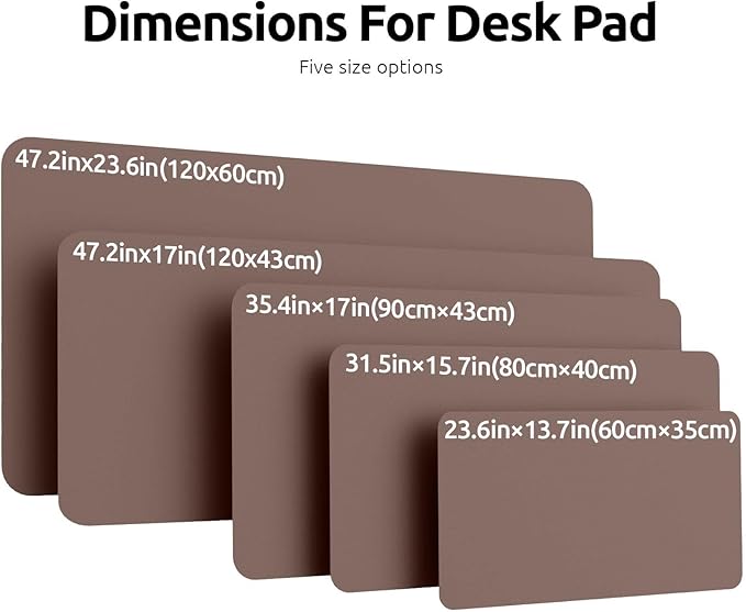 YSAGi Leather Desk Protector, Office Mat, Large Mouse Mat, Non-Slip PU Leather - Image 4