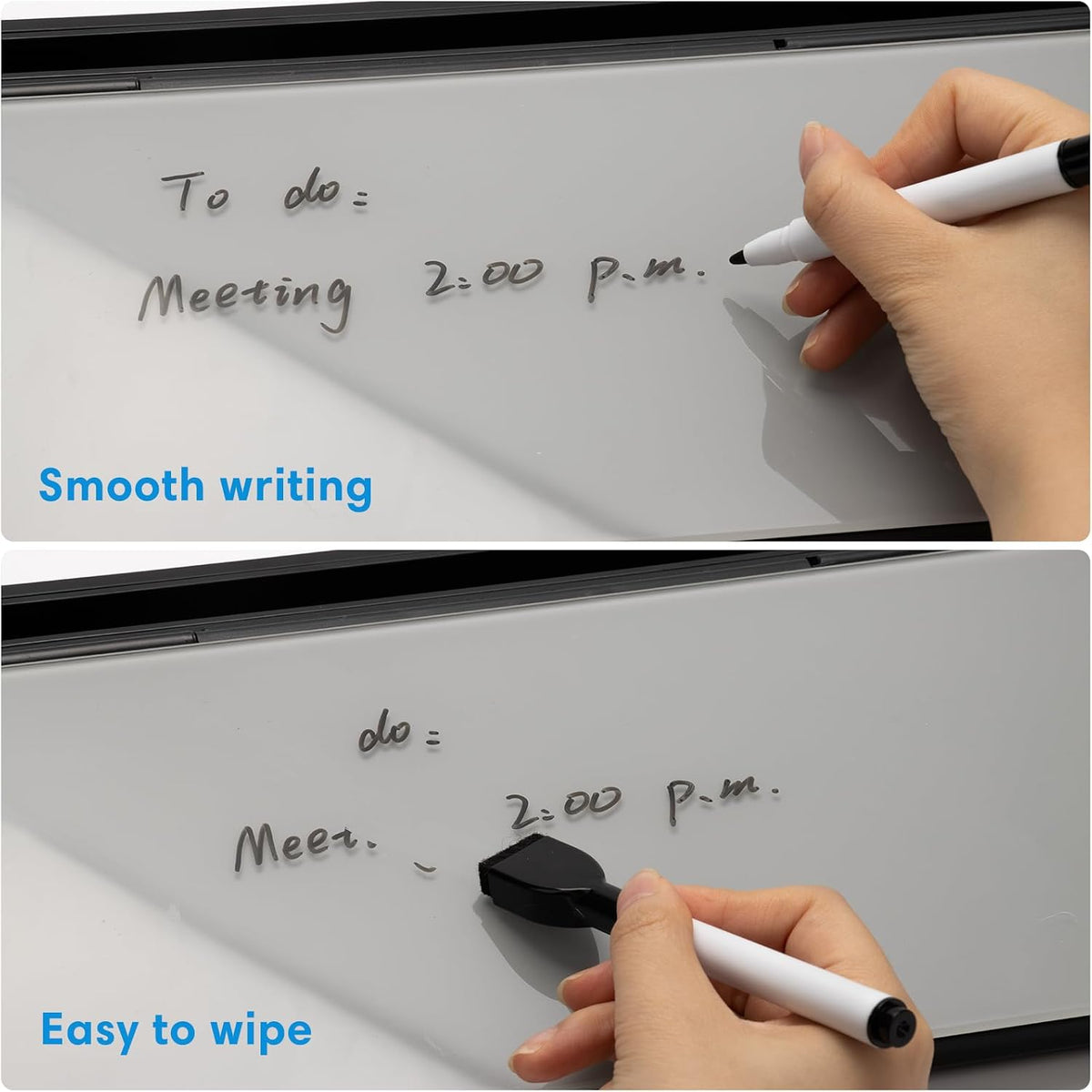 Varhomax Glass Desk Whiteboard with Calculator