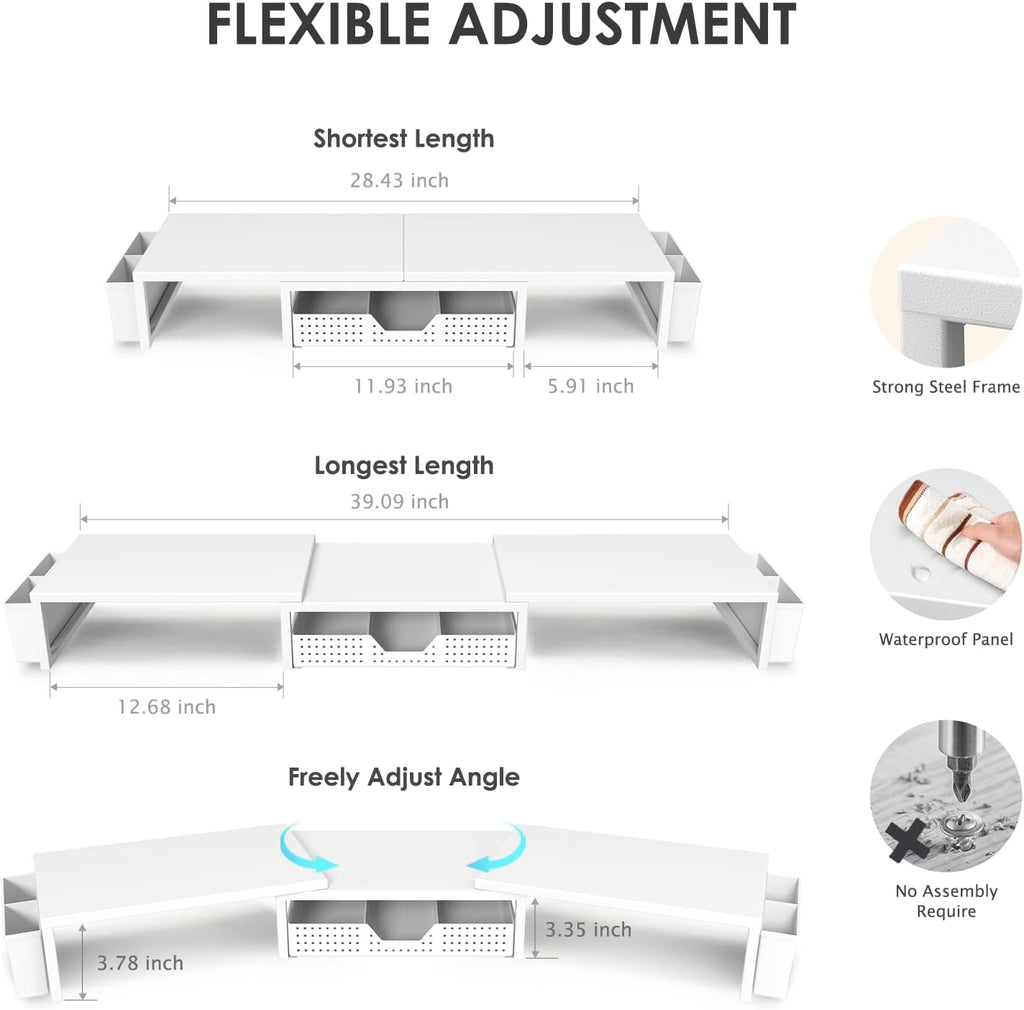 opnice desk organizers and accessories, dual monitor stand, close-up detail
