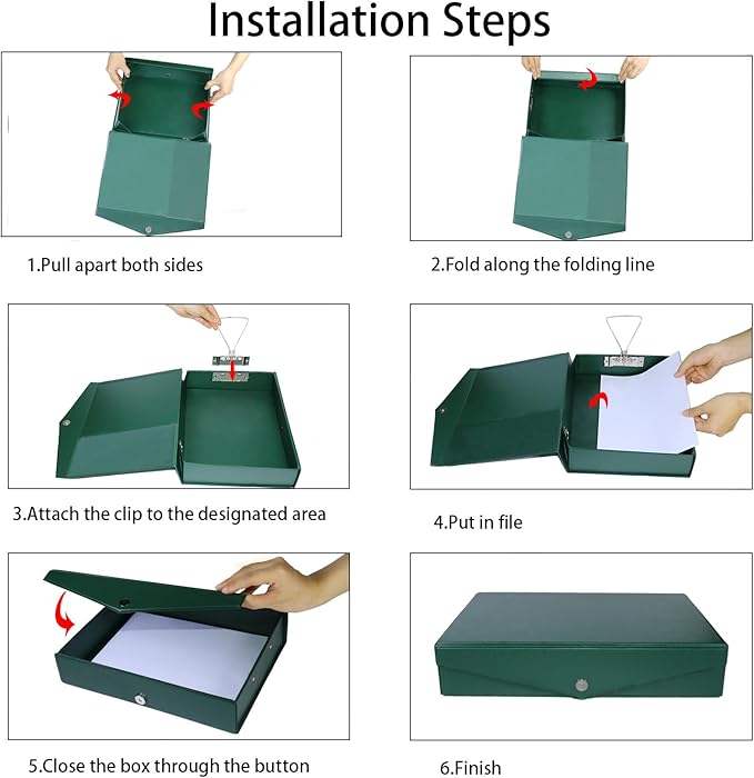 URbantin 6 Pack Foldable Plastic Box Files A4 - Image 2