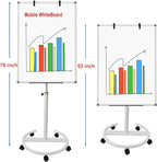 Mobile Easel Whiteboard 40x28 Inches – Adjustable Height Rolling Whiteboard on - Image 2