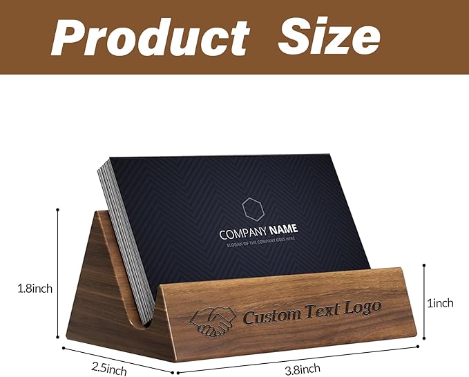 HJX Custom Business Card Holder Desk-Personalized Engraved Wooden Business Card - Image 2
