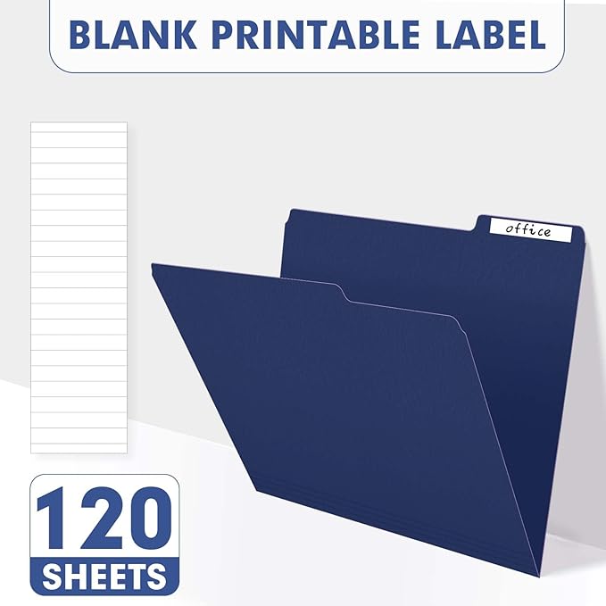 File Folder, PANDRI 120 Pack File Folder, 1/3 Cut Tab, Letter Size, Filing - Image 5